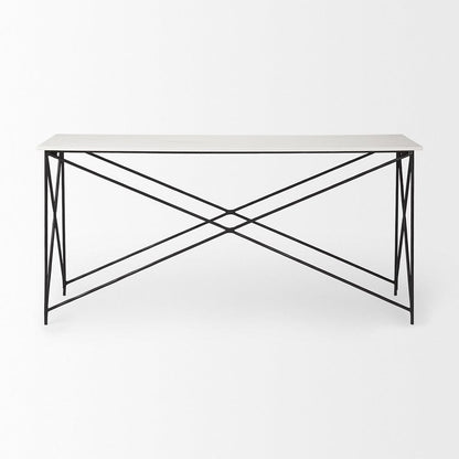 Mercana - Lorlei Marble Top w/ Gray Iron Base Console Table - 69248-AB view 2