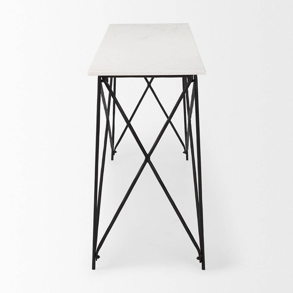 Mercana - Lorlei Marble Top w/ Gray Iron Base Console Table - 69248-AB view 3