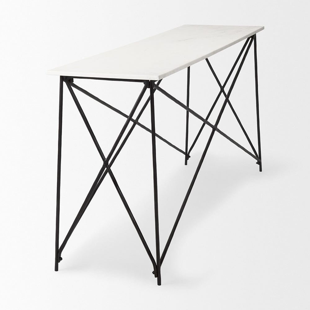 Mercana - Lorlei Marble Top w/ Gray Iron Base Console Table - 69248-AB view 4