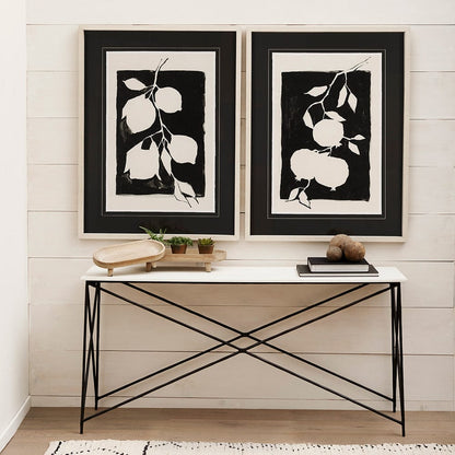 Mercana - Lorlei Marble Top w/ Gray Iron Base Console Table - 69248-AB view 9