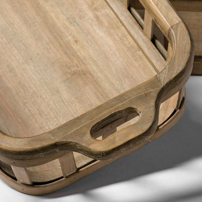 Mercana - Louis Natural Wood Slated Nesting Trays (Set of 2) - 68639 view 5