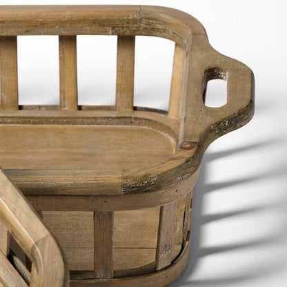 Mercana - Louis Natural Wood Slated Nesting Trays (Set of 2) - 68639 view 6