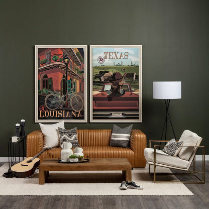 Mercana - Louisiana Go USA L by Mercana Studio a Hand Embellished Decograph Framed Art Print - 13589 view 2
