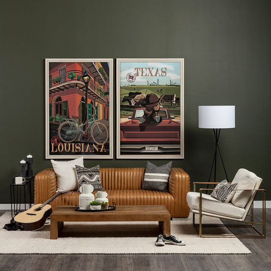 Mercana - Louisiana Go USA L by Mercana Studio a Hand Embellished Decograph Framed Art Print - 13589 view 2