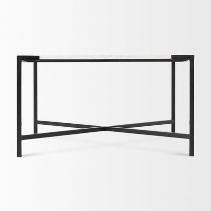 Mercana - Lucas 30x30 White Marble Top Black Metal Base Coffee Table - 68239 view 5