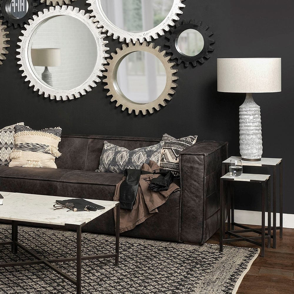 Mercana - Lucas III 15L x 15W; 12L x 12W White Marble W/Black Iron Frame Accent Tables (Set of 2) - 68240 view 6