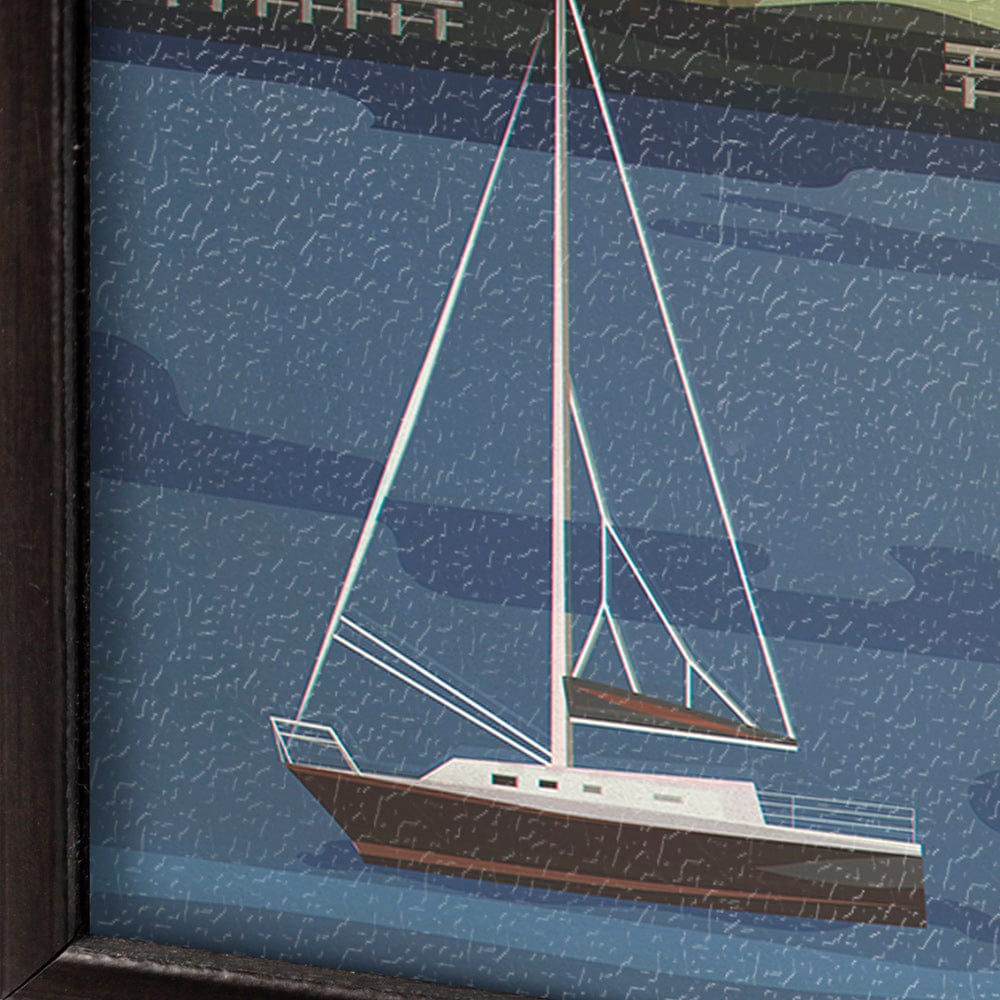 Mercana - Lunenburg Go Canada SM by Mercana Studio a Hand Embellished Decograph Framed Art Print - 13770 view 5