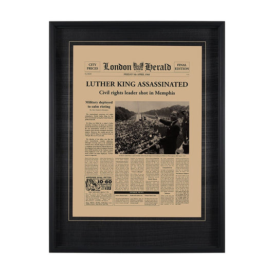 Mercana - Luther King Assassinated by Vintage Collection Hand Embellished Framed Art Photo Matted under Glass - 13202 view 1
