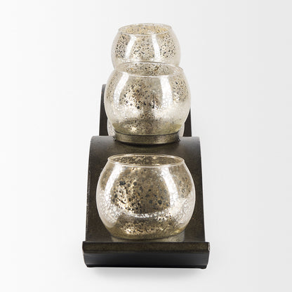 Mercana - Lux Copper Metal Five Hurricane Glass Holder Table Candle Holder - 53060_CLOSEOUT view 3