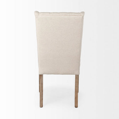 Mercana - Mackenzie I Cream Plush Linen Covering Ash Solid Wood Base Dining Chair - 67510 view 4