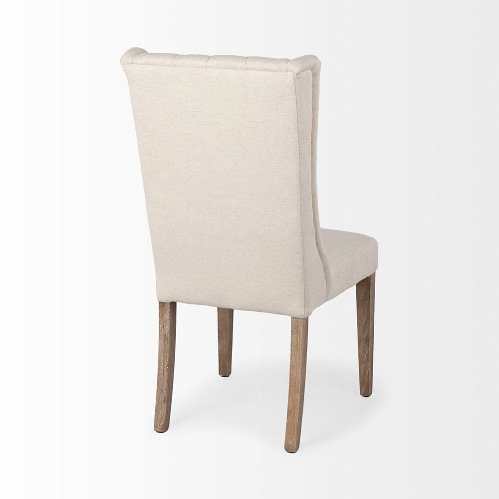 Mercana - Mackenzie I Cream Plush Linen Covering Ash Solid Wood Base Dining Chair - 67510 view 5