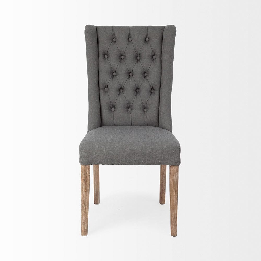 Mercana - Mackenzie II Gray Plush Linen Covering Ash Solid Wood Base Dining Chair - 67511_CLOSEOUT view 2