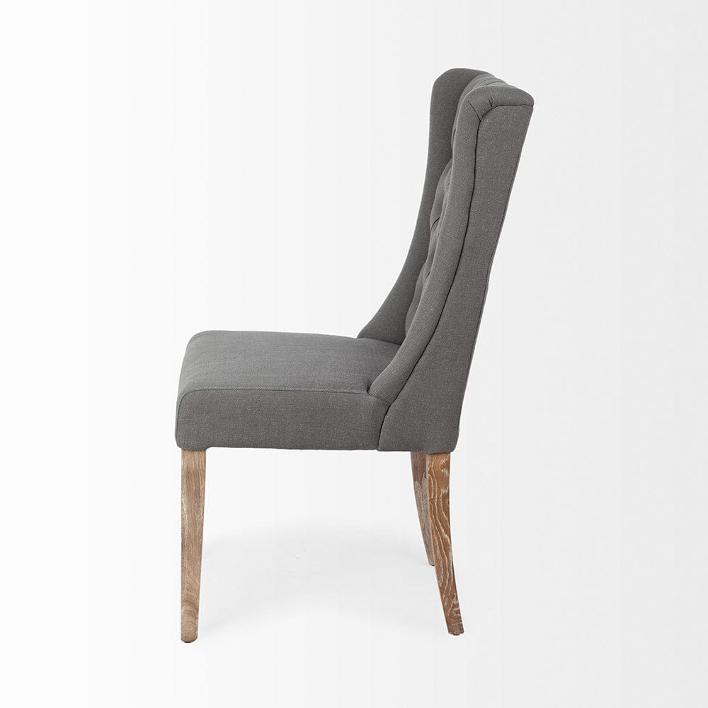 Mercana - Mackenzie II Gray Plush Linen Covering Ash Solid Wood Base Dining Chair - 67511_CLOSEOUT view 3