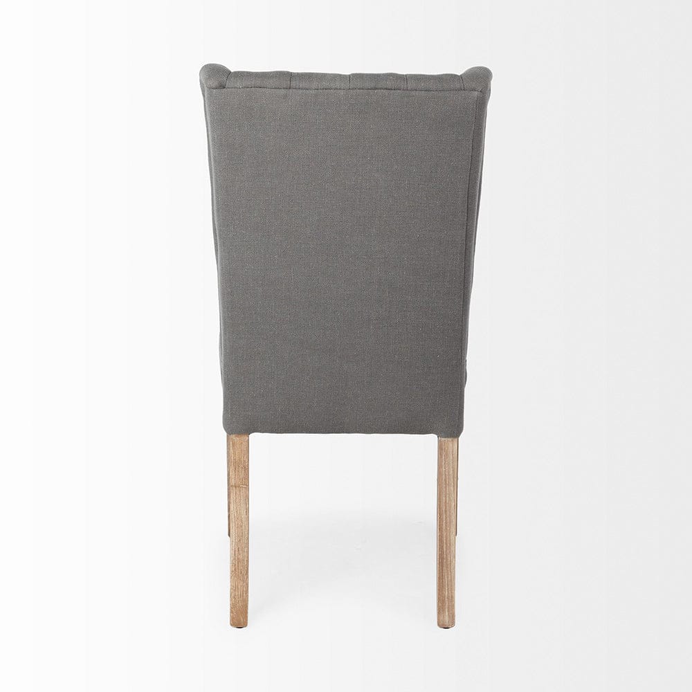 Mercana - Mackenzie II Gray Plush Linen Covering Ash Solid Wood Base Dining Chair - 67511_CLOSEOUT view 4