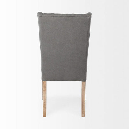 Mercana - Mackenzie II Gray Plush Linen Covering Ash Solid Wood Base Dining Chair - 67511_CLOSEOUT view 4