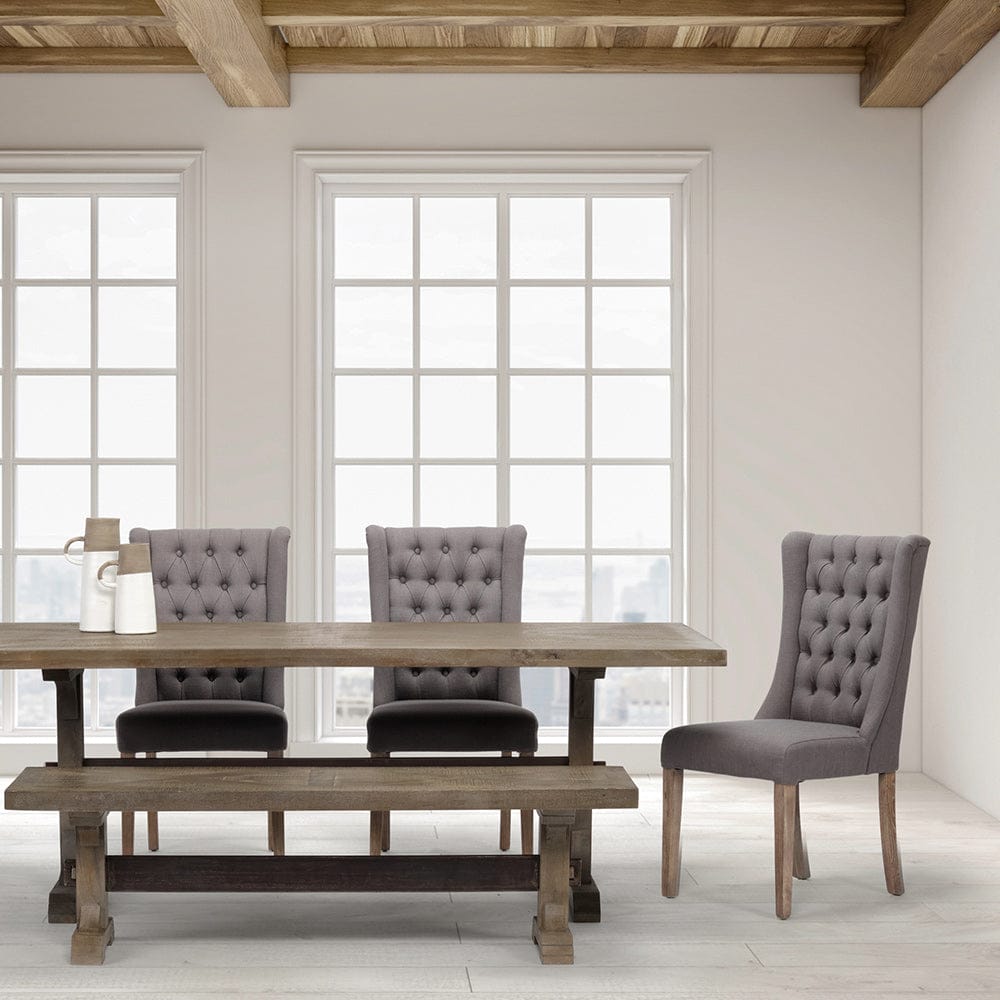 Mercana - Mackenzie II Gray Plush Linen Covering Ash Solid Wood Base Dining Chair - 67511_CLOSEOUT view 7