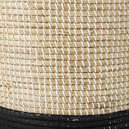Mercana - Maddie 13.8L x 13.8W X 15.0H Light Brown W/Black Dipped Seagrass Round Basket W/ Handle (Set of 3) - 69595 view 7