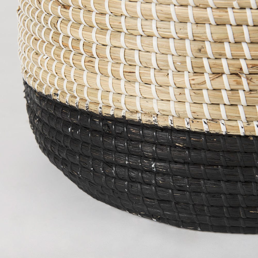 Mercana - Maddie 13.8L x 13.8W X 15.0H Light Brown W/Black Dipped Seagrass Round Basket W/ Handle (Set of 3) - 69595 view 8