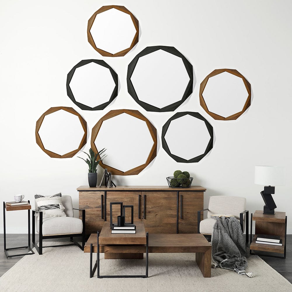 Mercana - Maddox 16L x 13.5W x 27H Medium Brown Wood w/ Black Metal C-shaped End/Side Table - 67842 view 7