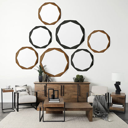 Mercana - Maddox 16L x 13.5W x 27H Medium Brown Wood w/ Black Metal C-shaped End/Side Table - 67842 view 7