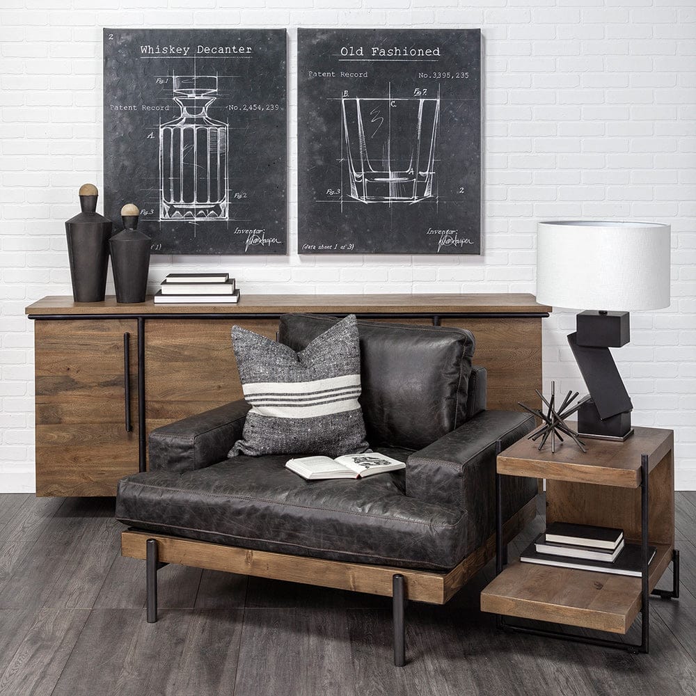 Mercana - Maddox 30L x 18W x 22H Medium Brown Wood w/ Black Metal U-shaped End/Side Table - 67841 view 8