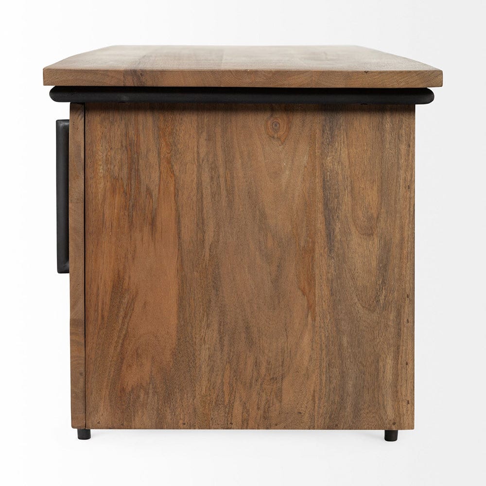 Mercana - Maddox V Brown Solid Wood TV Stand Media Console with Storage, TV up to 85" - 69022 view 3