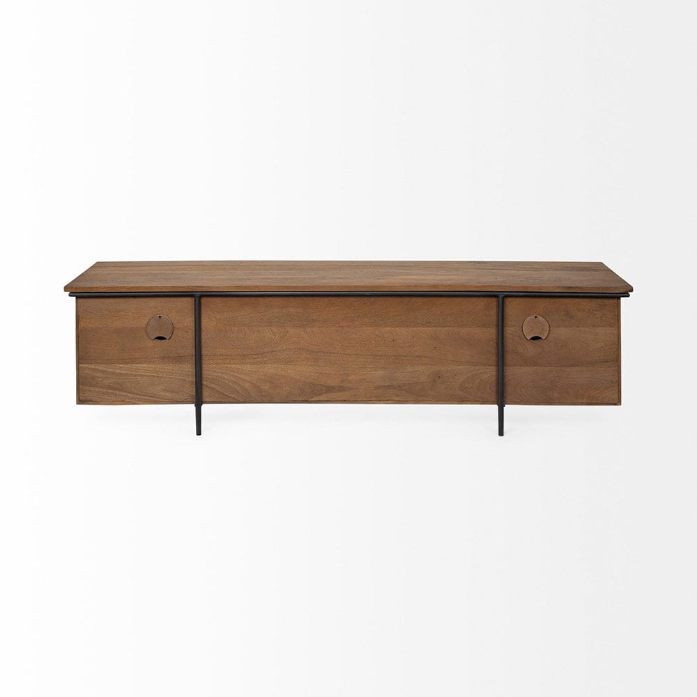Mercana - Maddox V Brown Solid Wood TV Stand Media Console with Storage, TV up to 85" - 69022 view 5