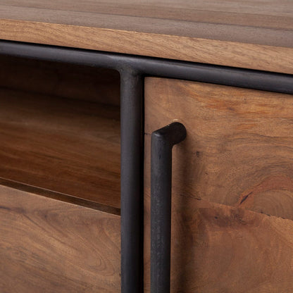 Mercana - Maddox V Brown Solid Wood TV Stand Media Console with Storage, TV up to 85" - 69022 view 6