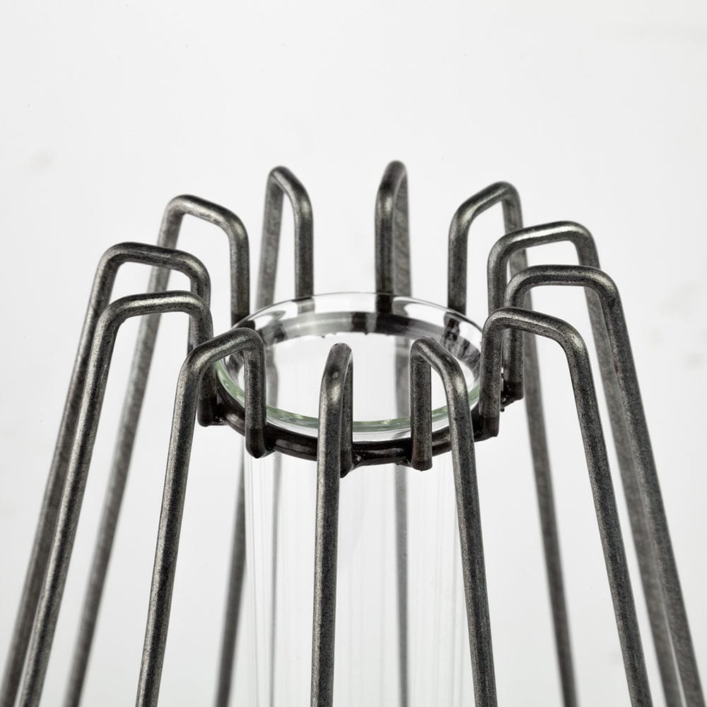 Mercana - Madeline II Large Gunmetal Gray Metal Glass Test Tube Vase - 67907 view 2