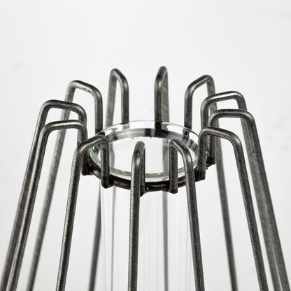 Mercana - Madeline II Large Gunmetal Gray Metal Glass Test Tube Vase - 67907 view 2