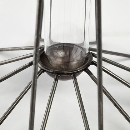 Mercana - Madeline II Large Gunmetal Gray Metal Glass Test Tube Vase - 67907 view 3