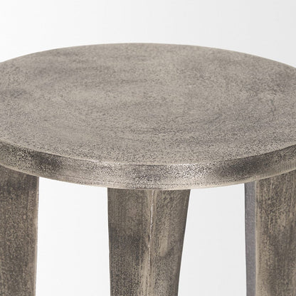 Mercana - Maggie Textured Silver Nickel Cast Aluminum Metal Accent Table - 70618 view 4