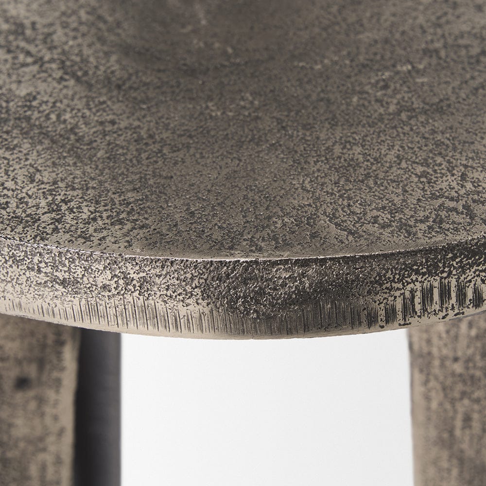 Mercana - Maggie Textured Silver Nickel Cast Aluminum Metal Accent Table - 70618 view 5