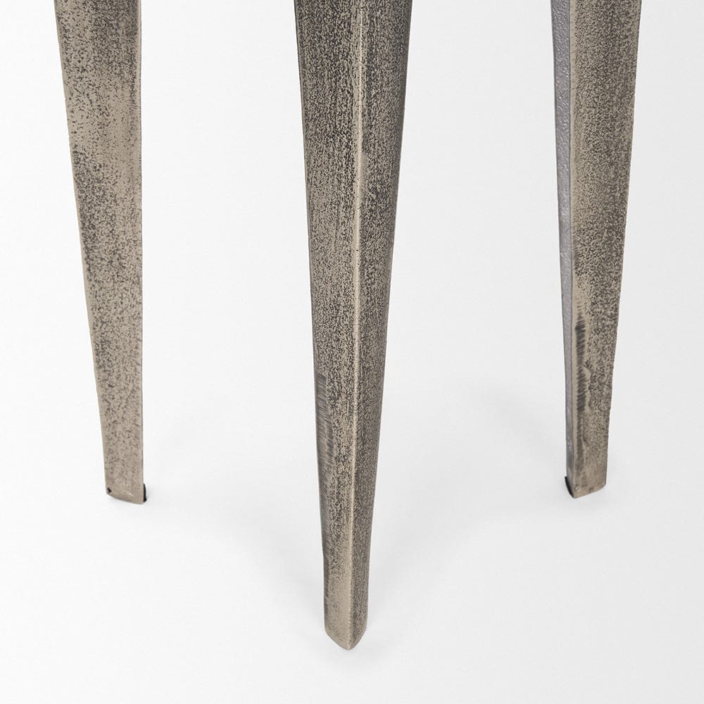 Mercana - Maggie Textured Silver Nickel Cast Aluminum Metal Accent Table - 70618 view 6