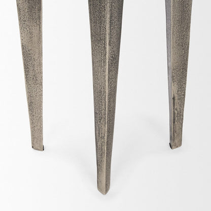 Mercana - Maggie Textured Silver Nickel Cast Aluminum Metal Accent Table - 70618 view 6