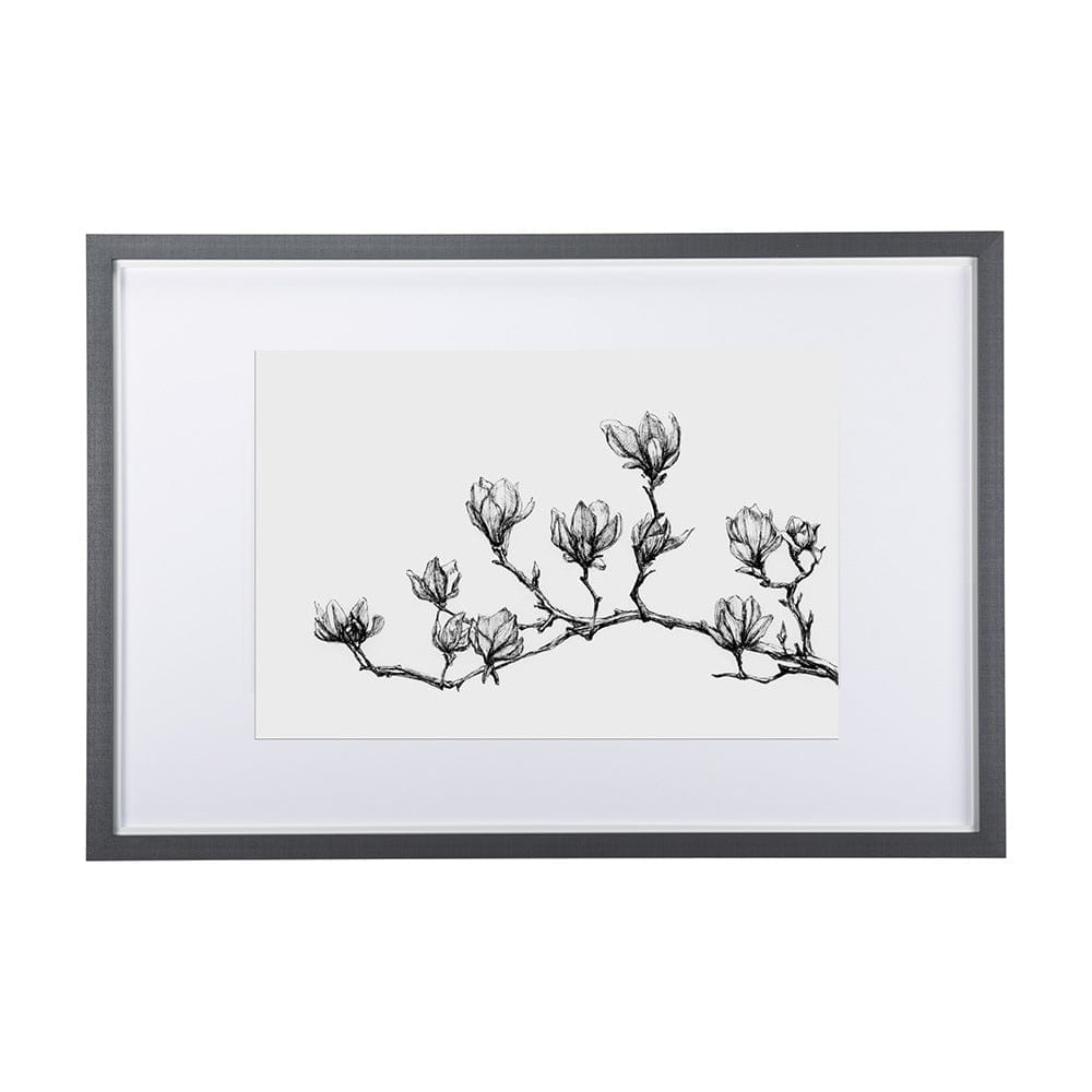 Mercana - Magnolia II by Mercana Studio a Hand Embellished Textured Framed Art Print Matted under Glass - 14439 view 1