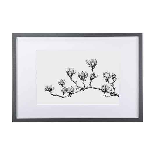 Mercana - Magnolia II by Mercana Studio a Hand Embellished Textured Framed Art Print Matted under Glass - 14439 view 1