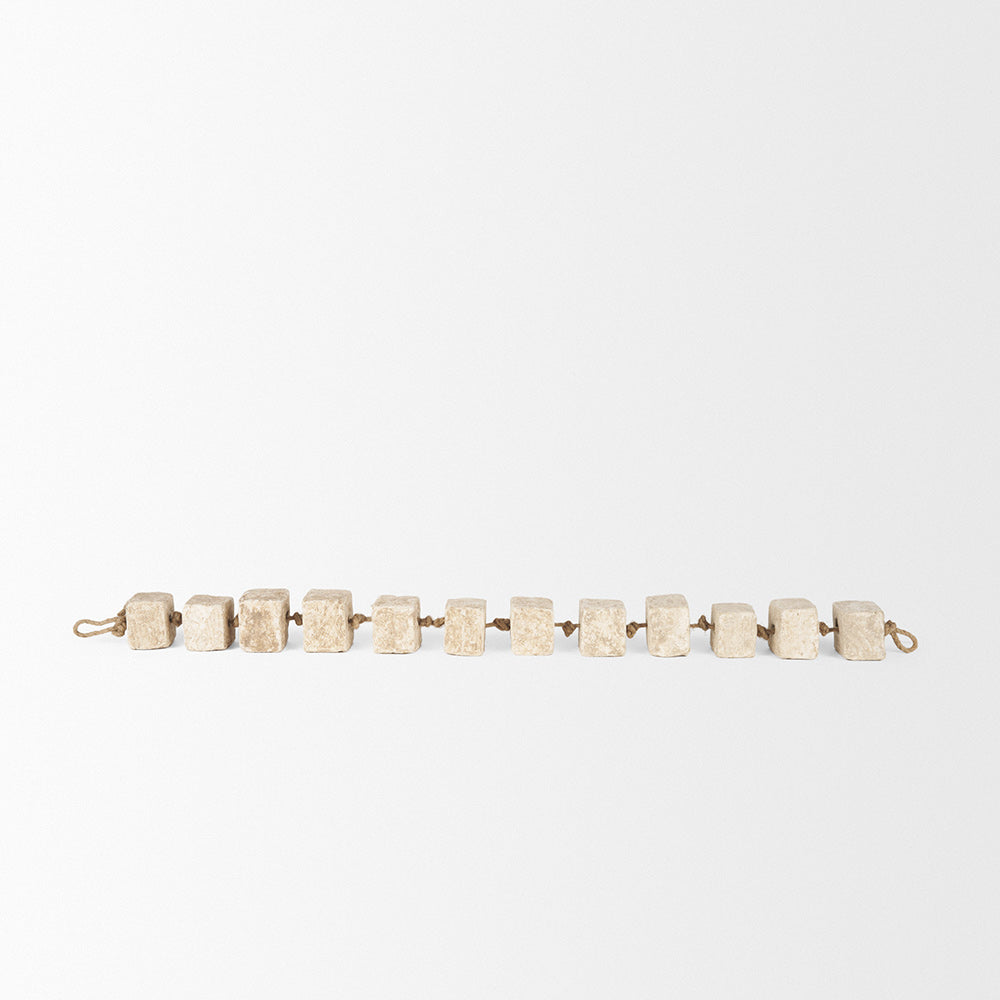 Mercana - Mala Beige Paper Mache Cube Garland - 71032 view 2