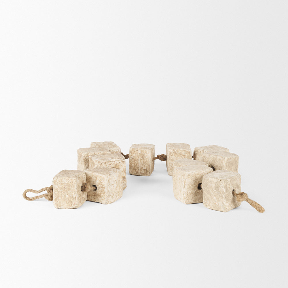 Mercana - Mala Beige Paper Mache Cube Garland - 71032 view 3