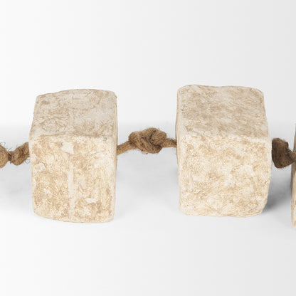 Mercana - Mala Beige Paper Mache Cube Garland - 71032 view 4