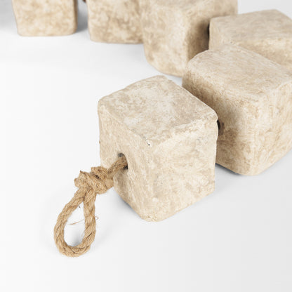 Mercana - Mala Beige Paper Mache Cube Garland - 71032 view 5