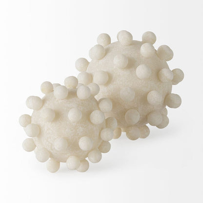 Mercana - Malo 4.7L x 4.7W x 4.7H Cream Resin Small Sphere Decorative Object - 69539 view 3