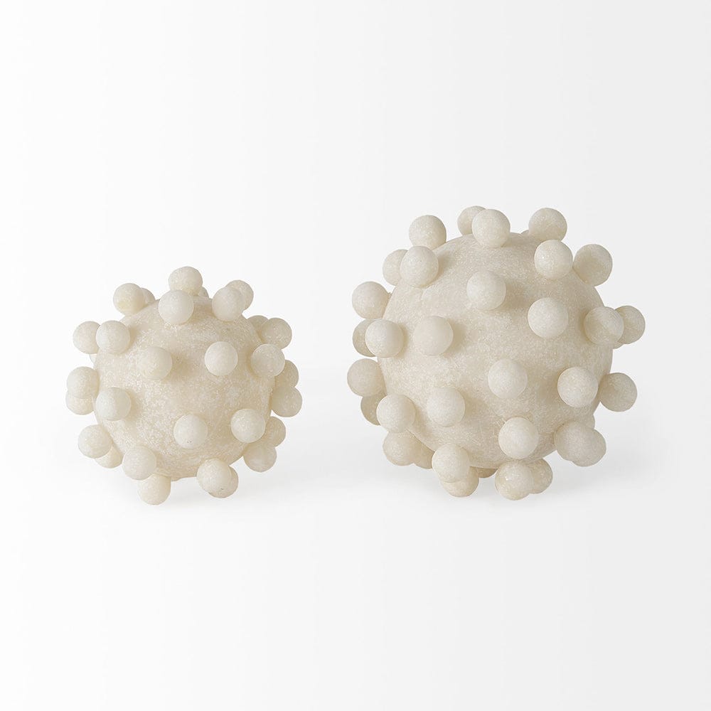 Mercana - Malo 5.9L x 5.9W x 5.9H Cream Resin Large Sphere Decorative Object - 69540 view 2