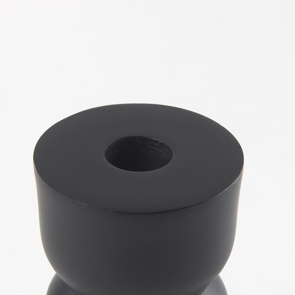 Mercana - Malta Black Large Metal Candle Holder - 70060 view 4