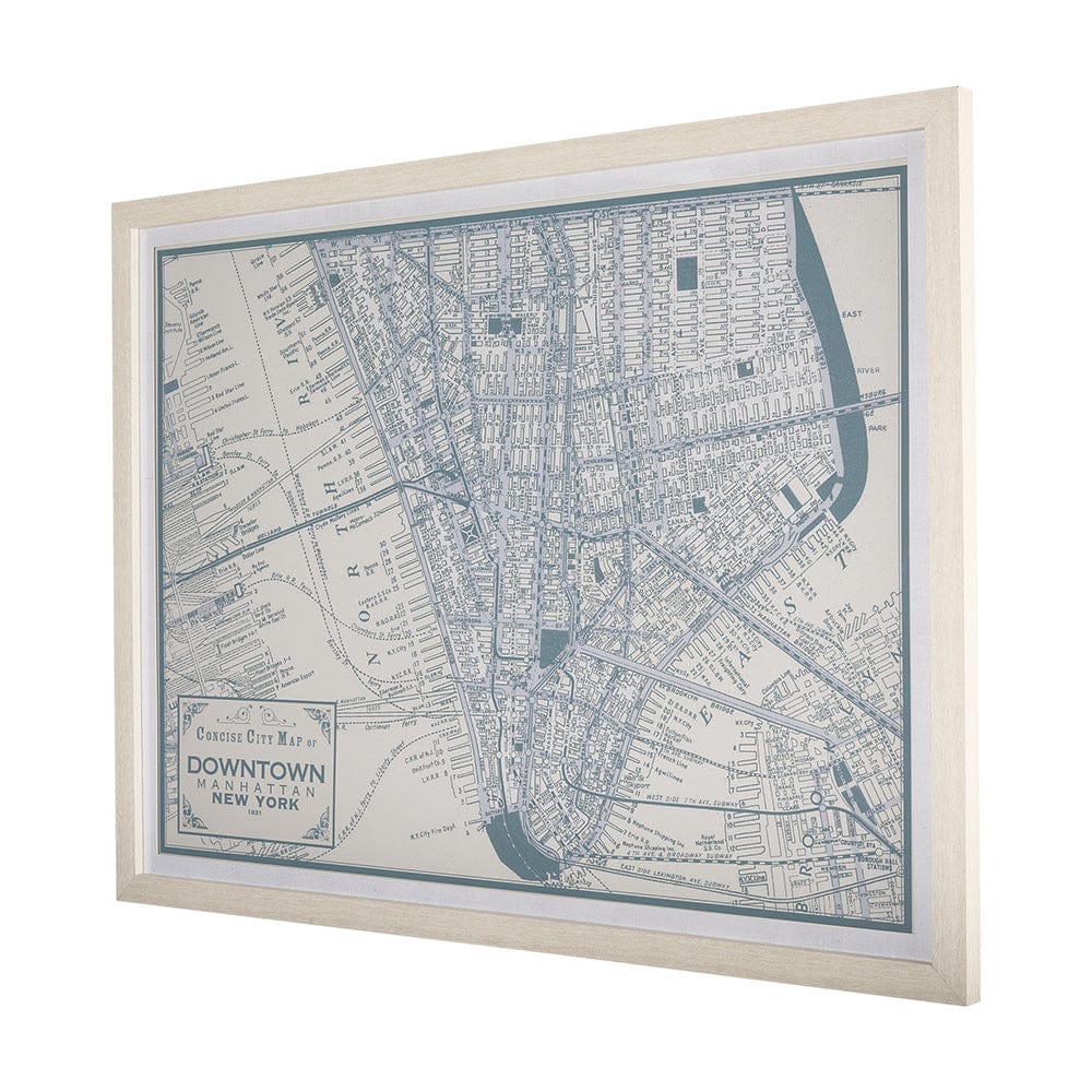 Mercana - Manhattan Map II by Mercana Studio a Hand Embellished Textured Framed Art Print Matted under Glass - 14638 view 2