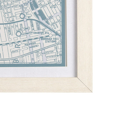 Mercana - Manhattan Map II by Mercana Studio a Hand Embellished Textured Framed Art Print Matted under Glass - 14638 view 3