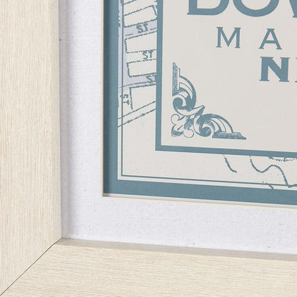 Mercana - Manhattan Map II by Mercana Studio a Hand Embellished Textured Framed Art Print Matted under Glass - 14638 view 5