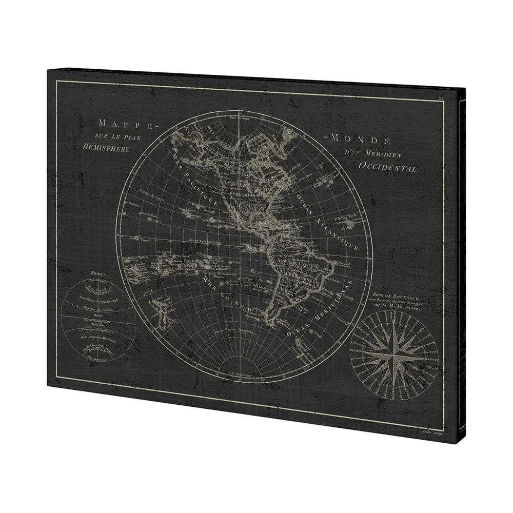 Mercana - Mappemonde Etching v2 by Mercana Studio a Hand Embellished Textured Canvas - 101269-L view 1