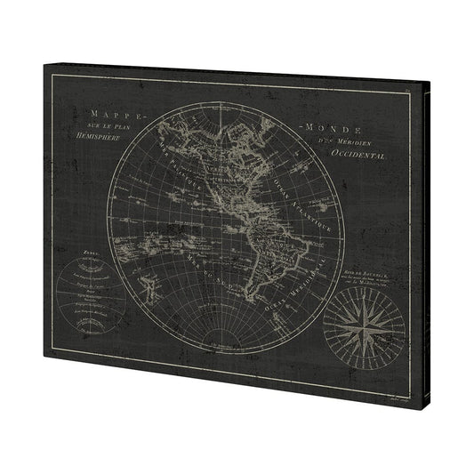 Mercana - Mappemonde Etching v2 by Mercana Studio a Hand Embellished Textured Canvas - 101269-S view 1