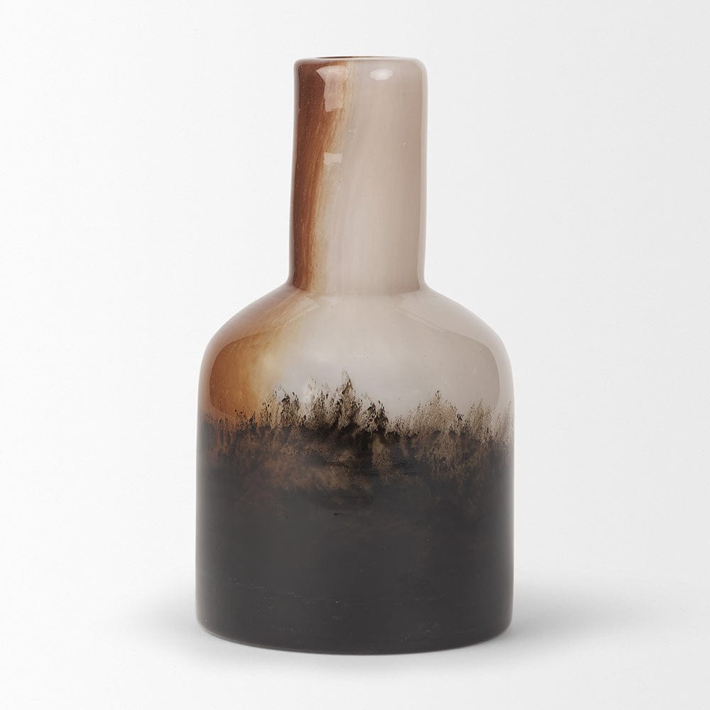 Mercana - Marans Short Amber Multi-Color Glass Vase - 70353 view 2